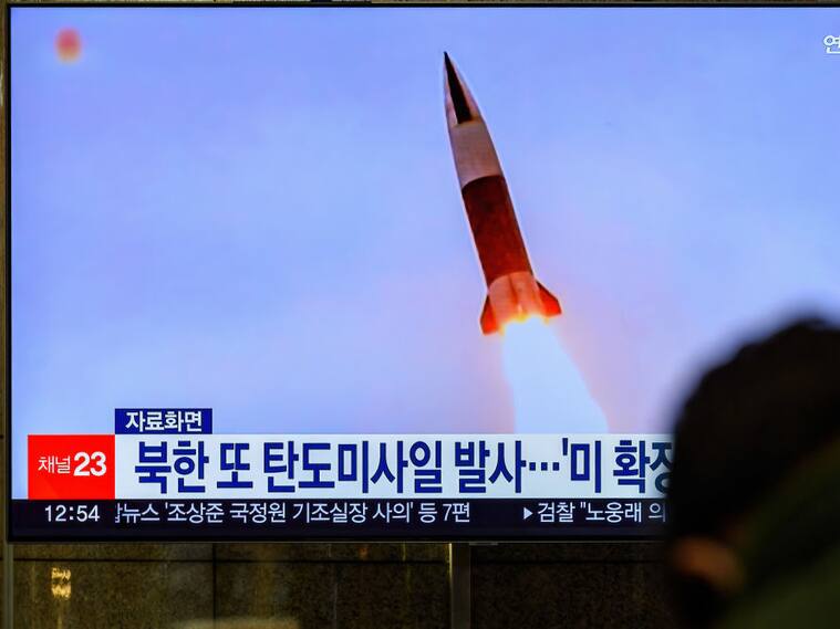 SEOUL, SOUTH KOREA - 2022/11/17: A TV screen shows a file image of North Korea's missile launch during a news program at the Yongsan Railway Station in Seoul. North Korea fired one short-range ballistic missile (SRBM) into the East Sea on 17 November, its second missile provocation in a little over a week, according to the South Korean military.The Joint Chiefs of Staff (JCS) said it detected the launch from the Wonsan area in Kangwon Province at 10:48 a.m., and that the missile flew some 240 kilometers at an apogee of around 47 km at a top speed of Mach 4.
Shortly before the launch, the South and the U.S. staged a "preplanned" missile defense exercise involving the allies' Aegis-equipped destroyers, the JCS said. (Photo by Kim Jae-Hwan/SOPA Images/LightRocket via Getty Images)