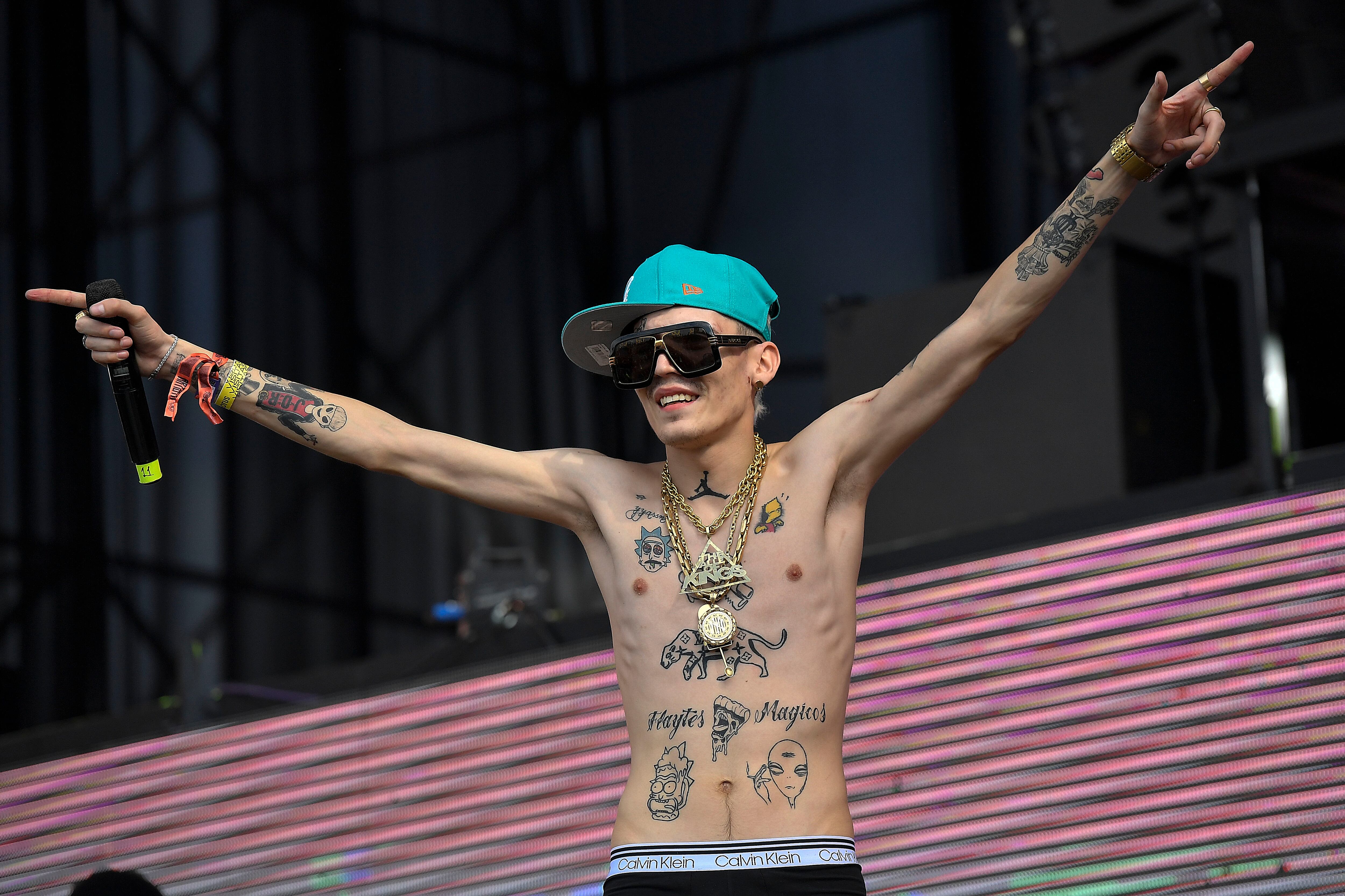 Marcianeke se presenta en el escenario Perry’s durante la realizacin del Festival Lollapalooza Chile 2022 en Santiago, Chile, Marzo 20, 2022.Matias Delacroix / LollapaloozaCLMarcianeke performs during the third day of Lollapalooza Chile 2022 at Cerrillos Park in Santiago, Chile, March 20, 2022.Matias Delacroix / LollapaloozaCL