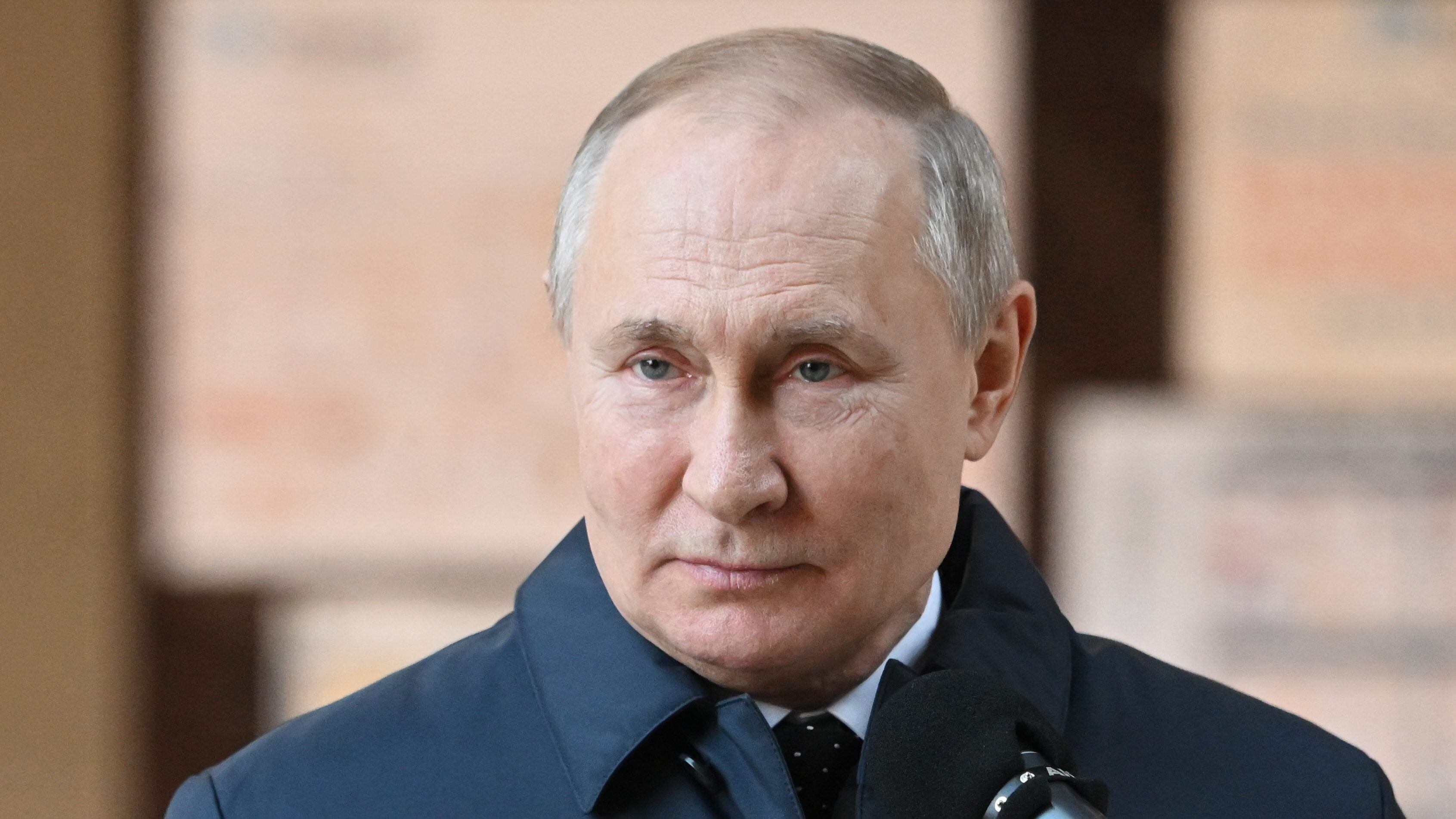 Russian President Vladimir Putin visits the National Space Centre construction site in Moscow on February 27, 2022. (Photo by Sergei GUNEYEV / SPUTNIK / AFP) (Photo by SERGEI GUNEYEV/SPUTNIK/AFP via Getty Images)