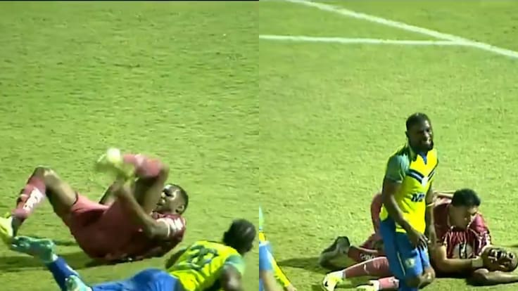 Imágenes sensibles: futbolista brasileño sufre escalofriante lesión en la liga de Honduras