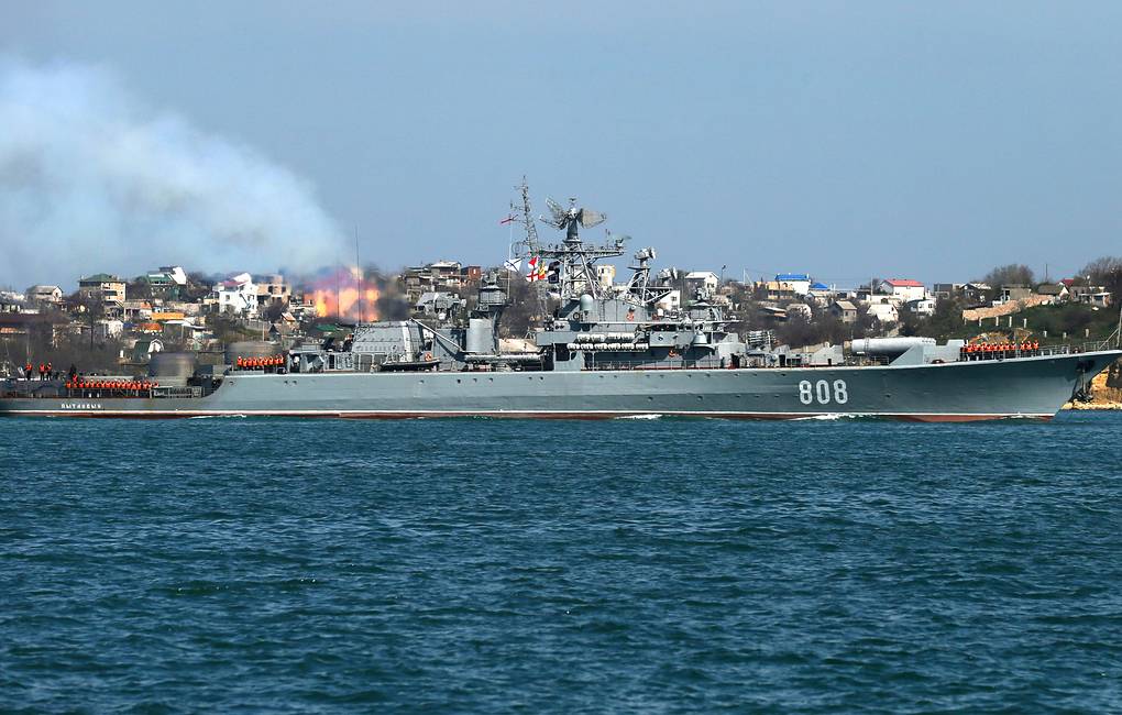 Un barco de combate de Rusia en el Mar Negro