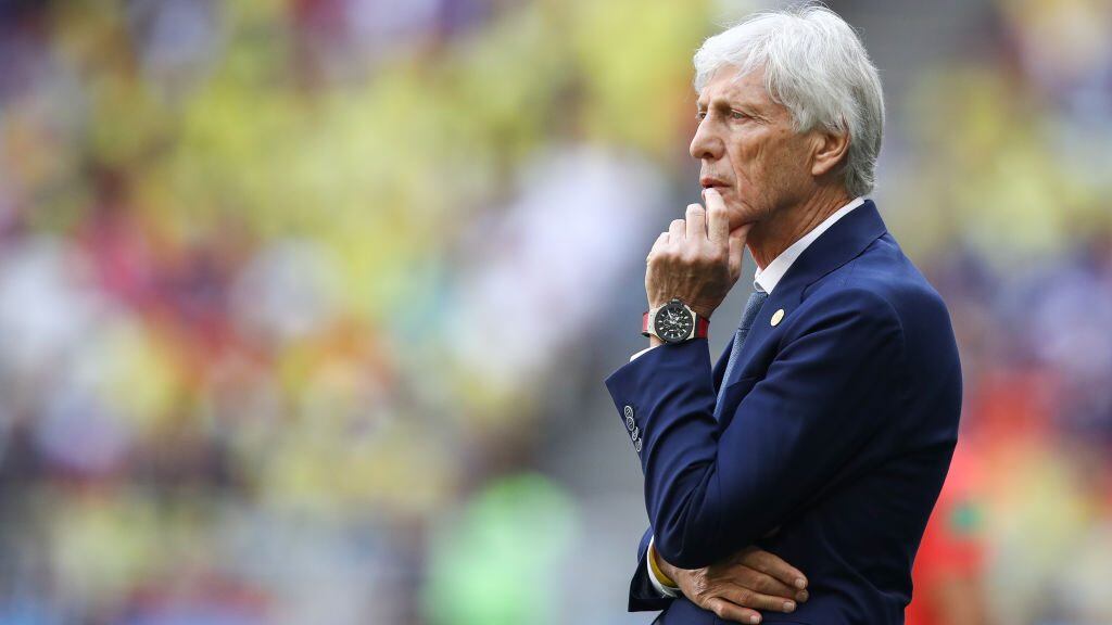 SARANSK, RUSSIA - JUNE 19: Jose Pekerman, Head coach of Colombia reacts during the 2018 FIFA World Cup Russia group H match between Colombia and Japan at Mordovia Arena on June 19, 2018 in Saransk, Russia. (Photo by Maja Hitij - FIFA/FIFA via Getty Images)