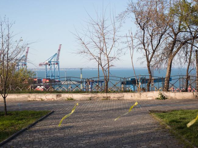 Zona restringida en el puerto de Odessa por la presencia de minas