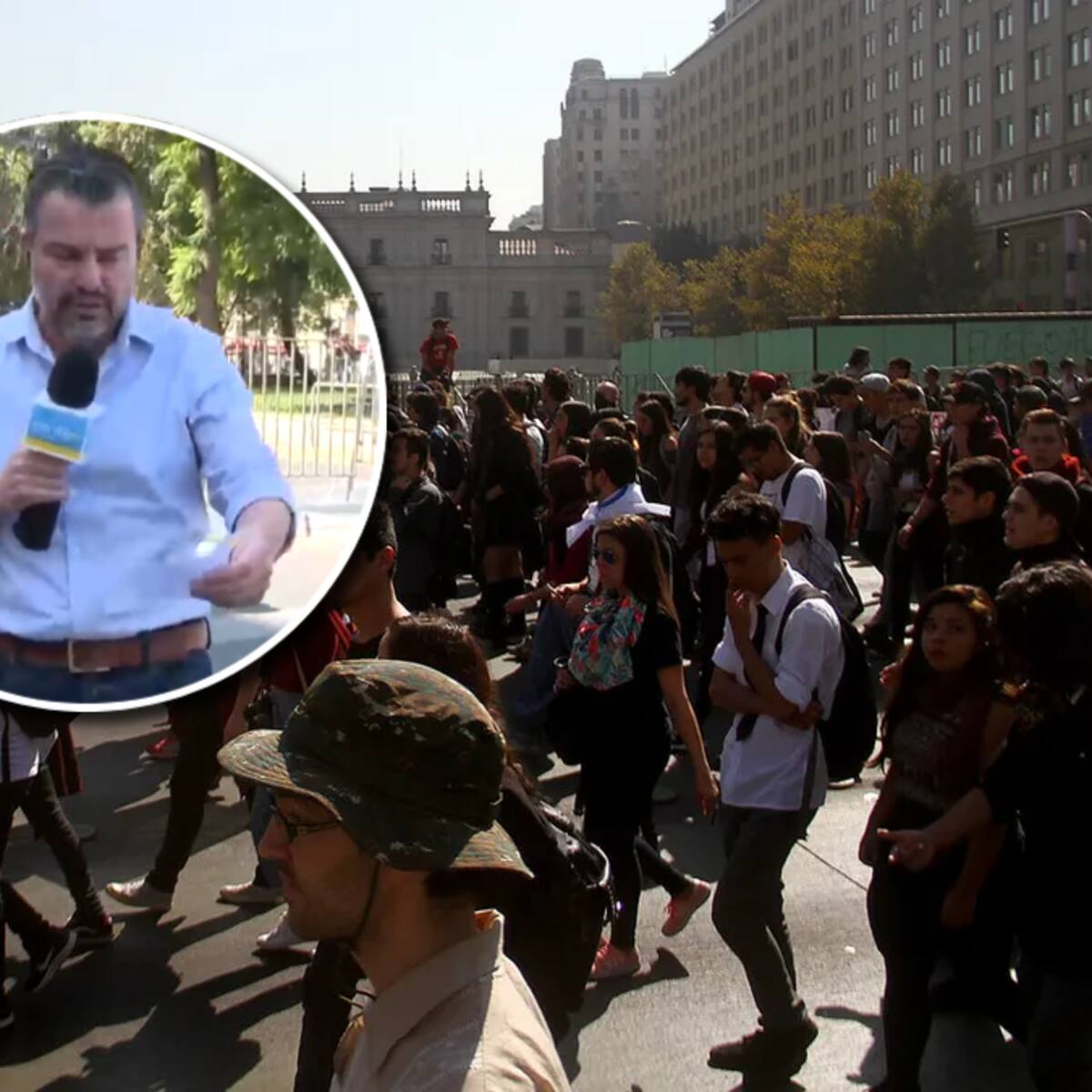Escupos y agresiones: equipo de Chilevisión es atacado durante las manifestaciones de este jueves