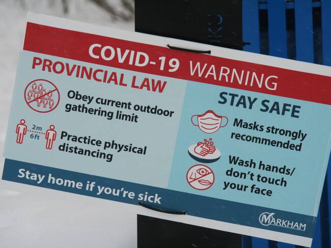 Aviso recuerda medidas contra el Covid-19 en Canadá