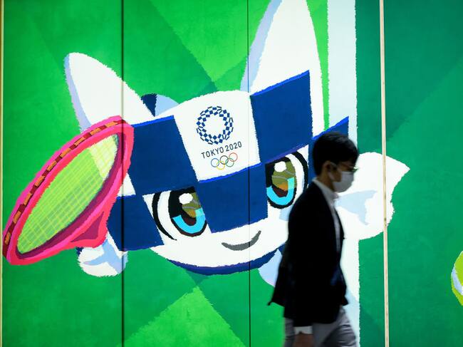 Un aviso publicitarios de los Juegos Olímpicos en el Metro de Tokio