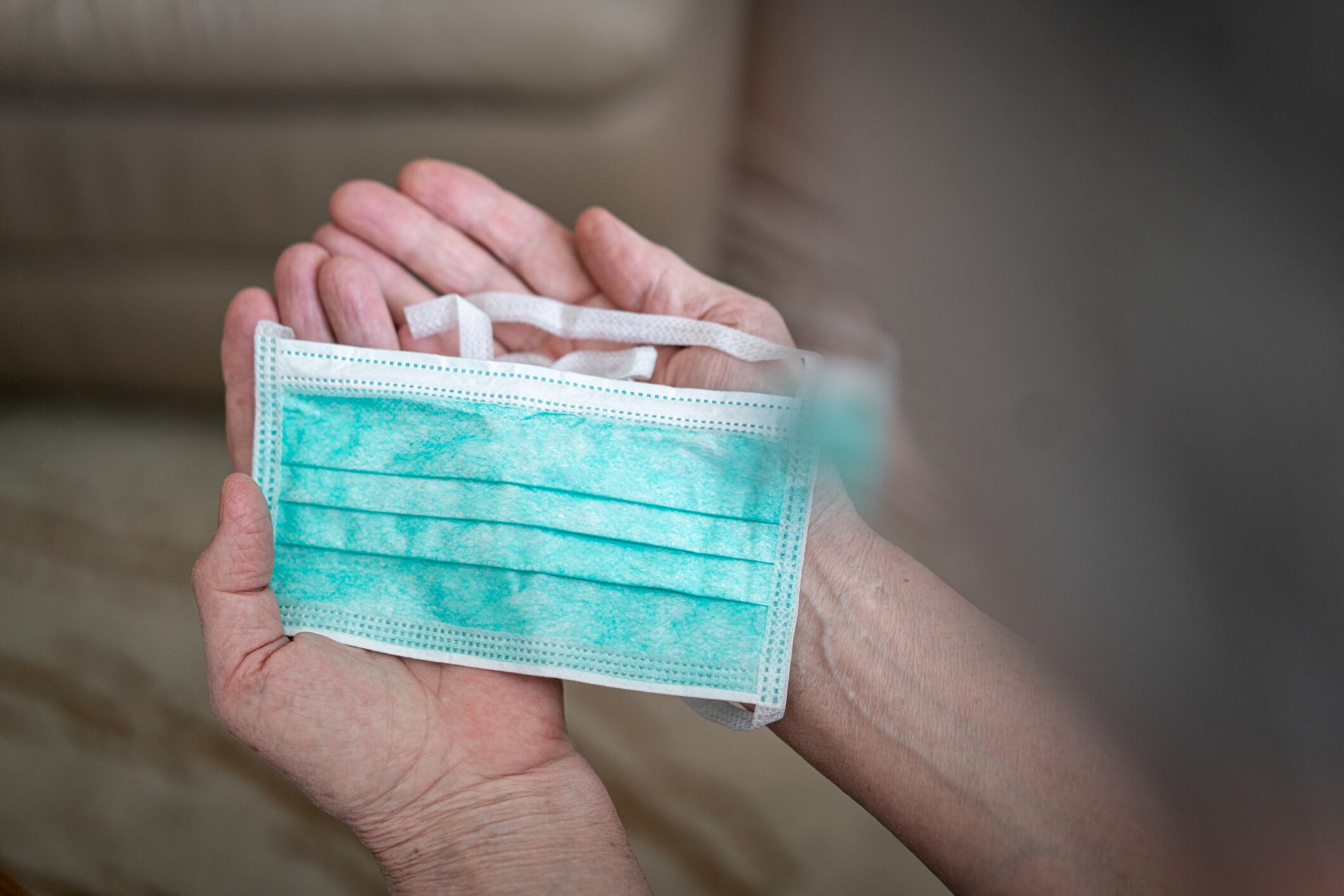 Coronavirus mask in hands