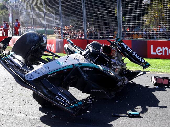Completamente destruido quedó el W15 de George Russell | Getty Images
