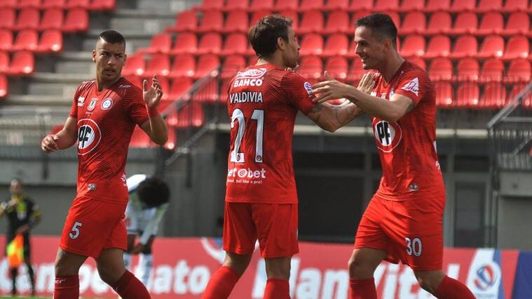 01 DE MAYO DE 2021/LA CALERAOctavio Rivero en festejo de su gol, durante el partido valido por la fecha 5 del Campeonato Nacional AFP PlanVital 2021, entre Union La Calera y Deportes Antofagasta, disputado en el Estadio Nicolas Chahuan.
FOTO: SANTIAGO MORALES/AGENCIAUNO