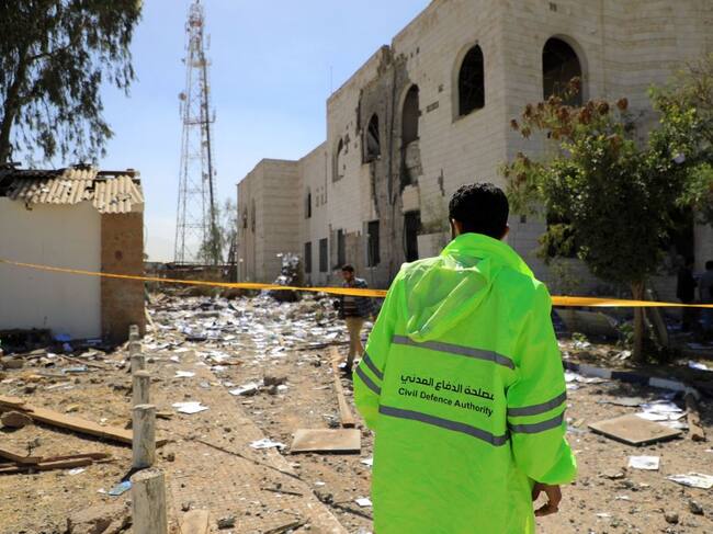 Guardia civil acordona la zona afectada por el bombardeo en Yemen