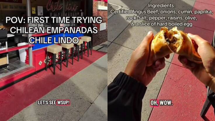 Gringo pagó $7 mil para probar por primera vez una empanada de pino chilena: esta fue su reacción