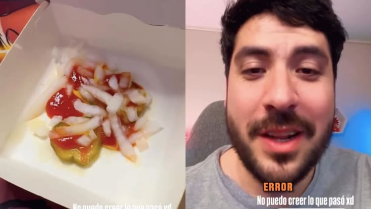 Insólito error en cadena de comida rápida: hamburguesa de cliente llegó sin pan, sin carne y sin queso