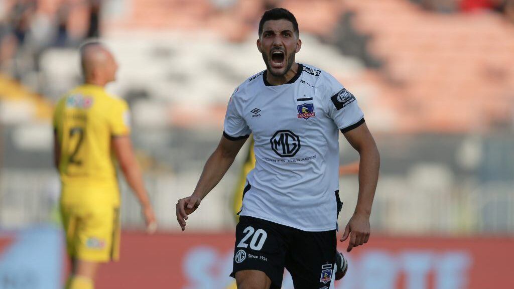 29 de Febrero del 2020/SANTIAGONicols Blandi celebra el segundo gol para Colo Colo ,durante el partido valido por la sexta fecha del campeonato AFP Plan Vital entre Colo Colo vs Universidad de Concepcin, disputado en el Estadio Monumental.
FOTO:JAVIER VERGARA/AGENCIAUNO