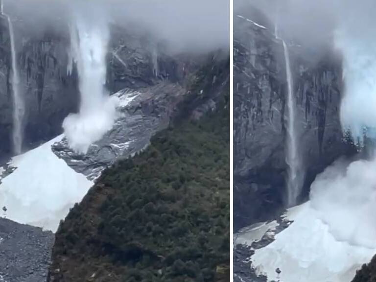 Registran impresionante desprendimiento en el Ventisquero Queulat