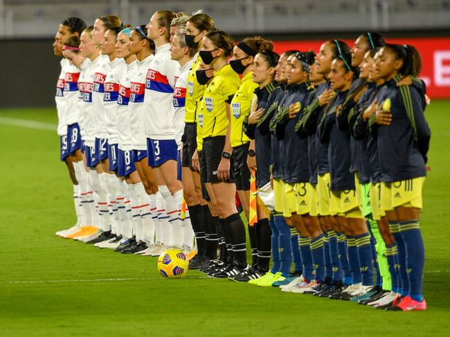 Colombia disputando un amistoso ante EEUU en Orlando en enero de 2021