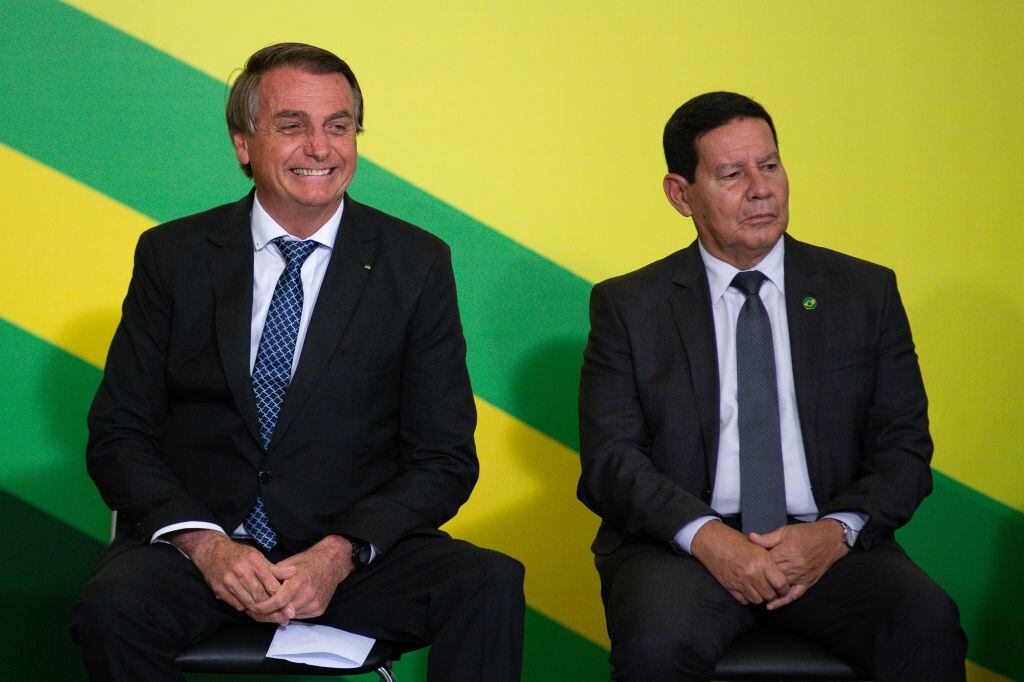Las máximas autoridades brasileñas Jair Bolsonaro y Hamilton Mourão