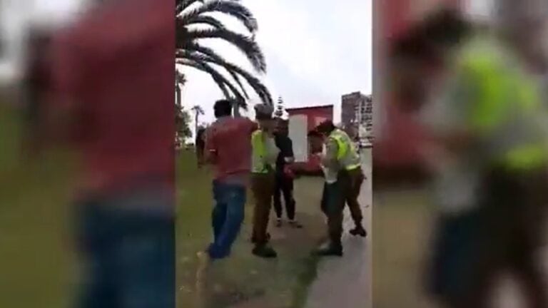 agresión a Carabineros en Iquique