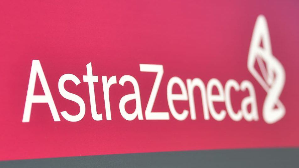 MACCLESFIELD, ENGLAND - NOVEMBER 07: A sign is seen outside AstraZeneca Millcourt center as the company targets for delivery of UK Covid vaccine by the end of 2020 on November 07, 2020 in Macclesfield, England. (Photo by Nathan Stirk/Getty Images)