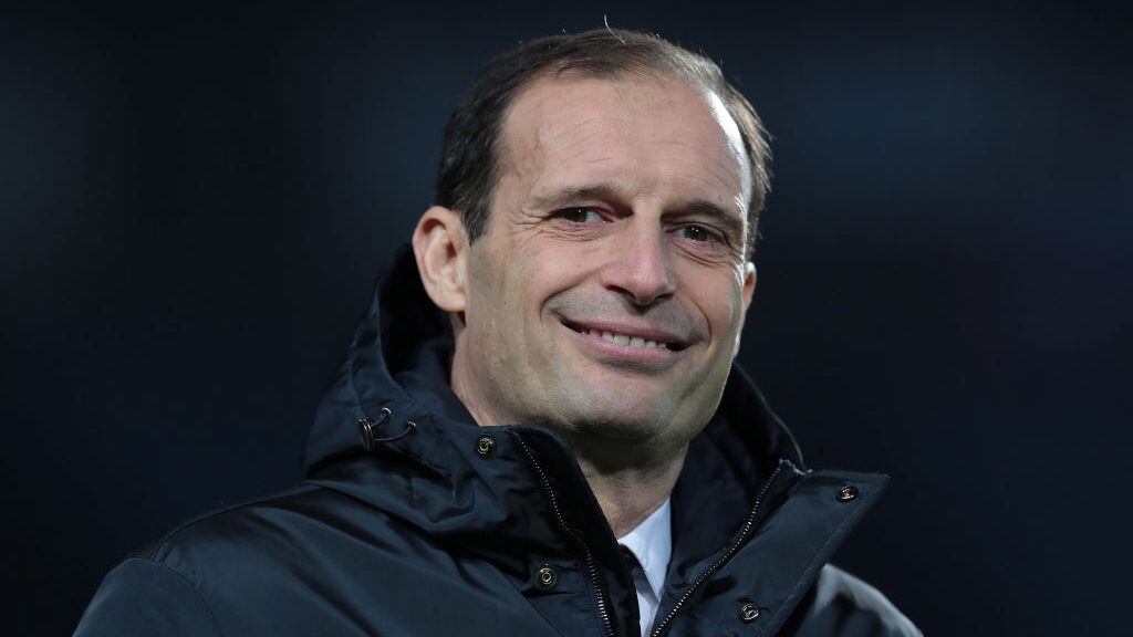 BERGAMO, ITALY - JANUARY 30:  Juventus coach Massimiliano Allegri looks on during the Coppa Italia match between Atalanta BC and Juventus at Stadio Atleti Azzurri d'Italia on January 30, 2019 in Bergamo, Italy.  (Photo by Emilio Andreoli/Getty Images)