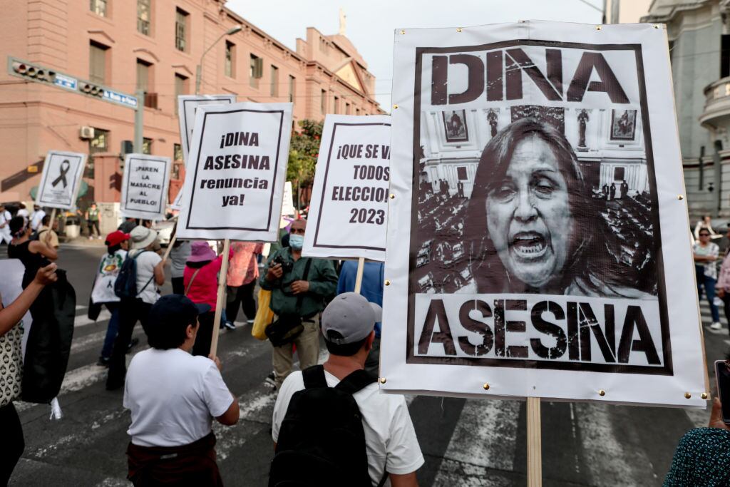 Manifestación en Lima contra el gobierno interino del Perú