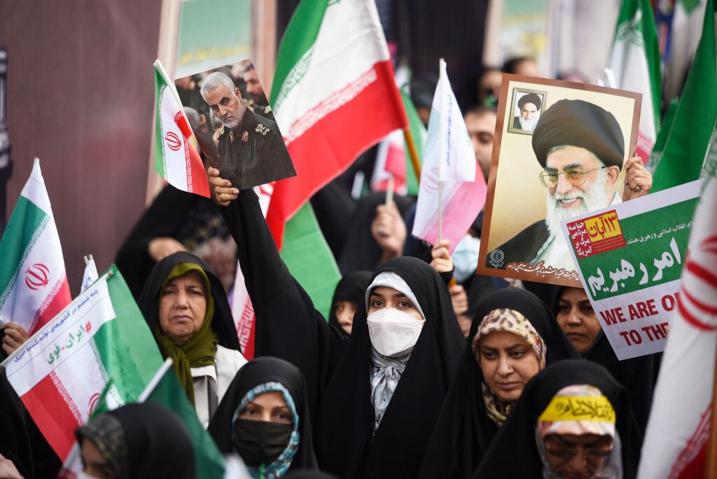 Manifestación por el día contra la arrogancia extranjera en Irán