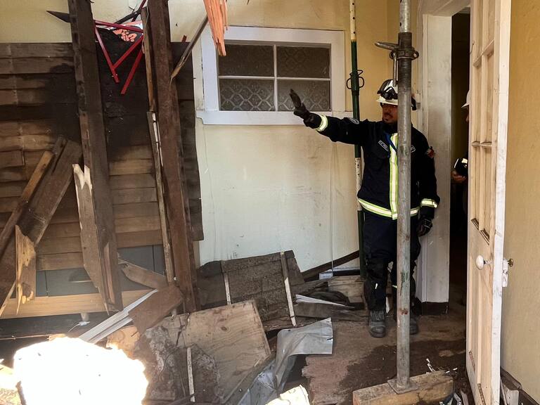 Derrumbe de casa en Valparaíso