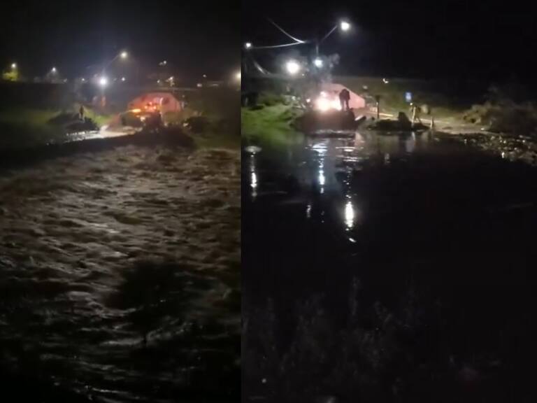 Crecida de estero Pangue en Curacaví