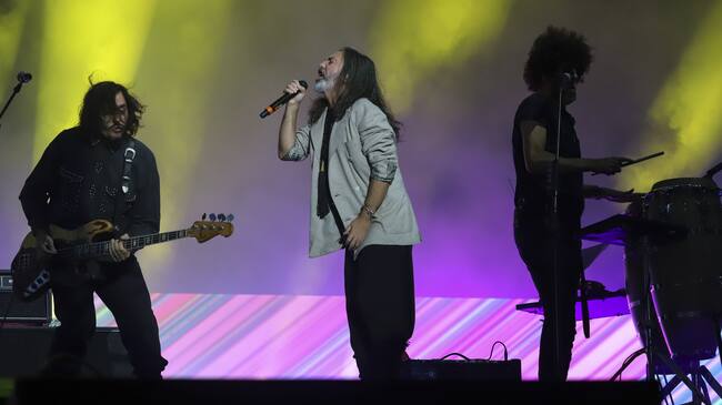 MEXICO CITY, MEXICO - MARCH 15: Adrián Dárgelos of Babasónicos performs on stage during the second day of Vive Latino 2020 at Foro Sol on March 15, 2020 in Mexico City, Mexico. (Photo by Medios y Media/Getty Images)