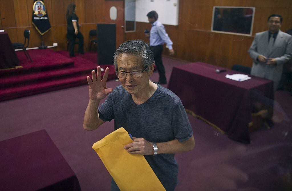 Alberto Fujimori en el inicio de un juicio en su contra en un tribunal de Lima
