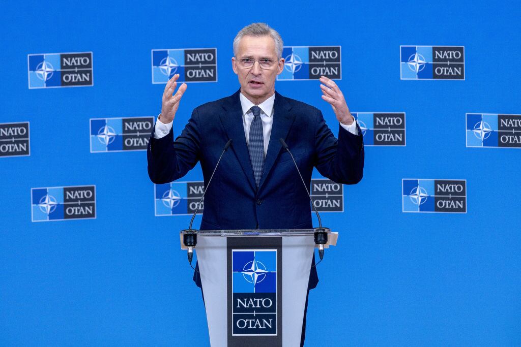 El secretario general de la OTAN, Jens Stoltenberg, habla con los medios de comunicación en la sede del organismo en Bruselas de Bélgica.