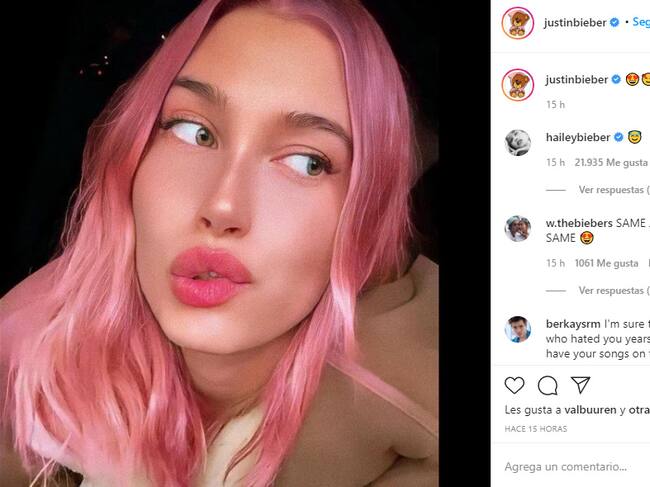 Hailey Bieber | Captura Justin Bieber