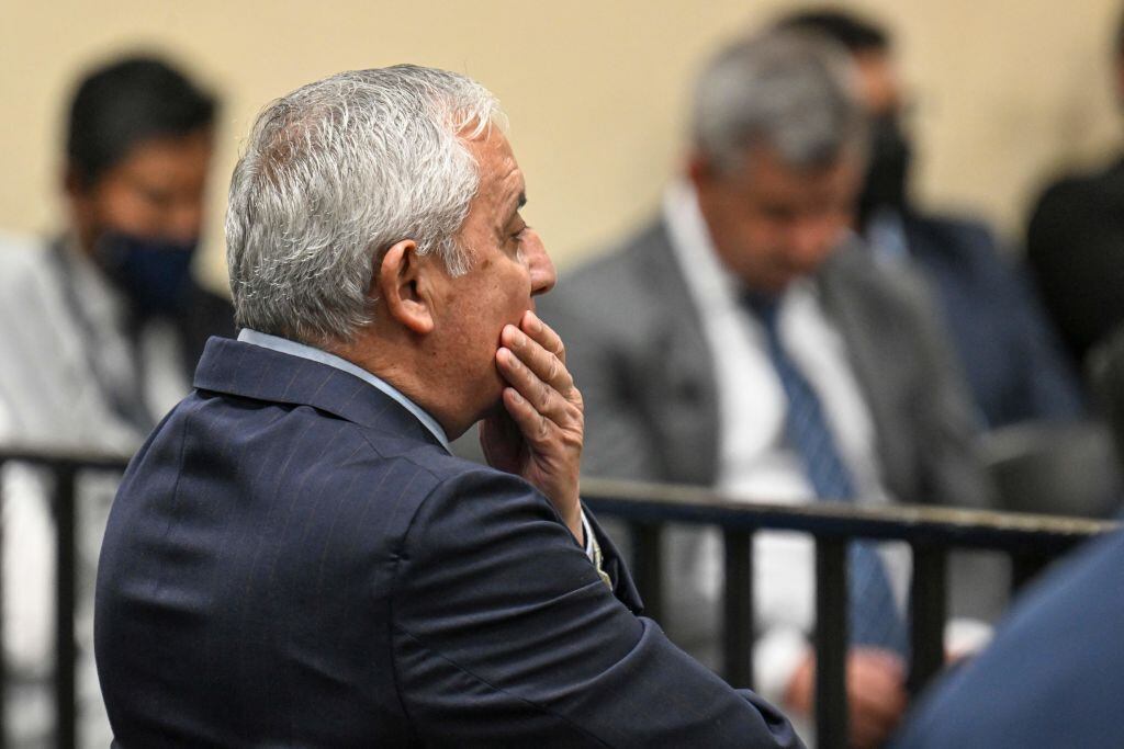 El expresidente Otto Pérez Molina en el juicio en su contra por corrupción en Guatemala