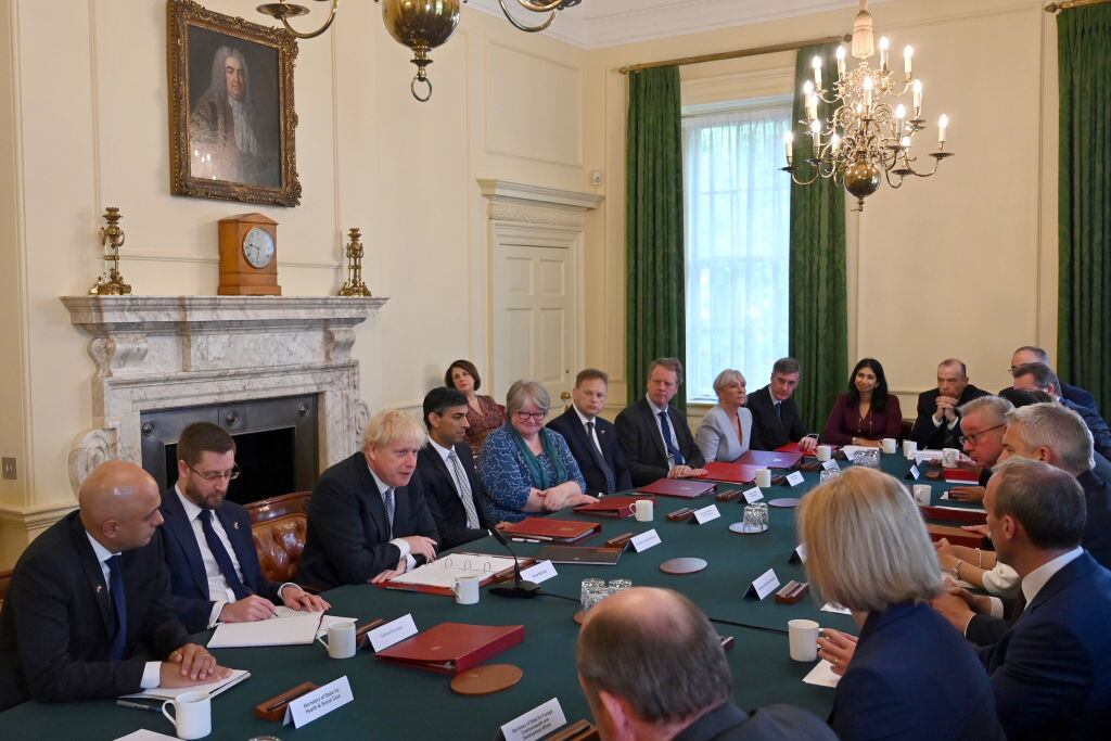 Reunión del gabinete de Reino Unido en Downing Street 10 de Londres