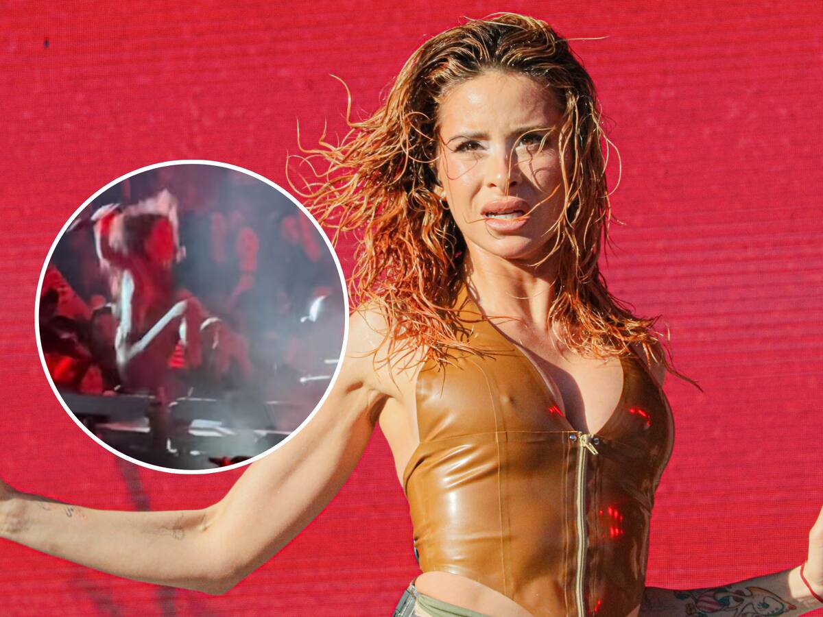Cami sufre fuerte caída del escenario en pleno show en Santiago