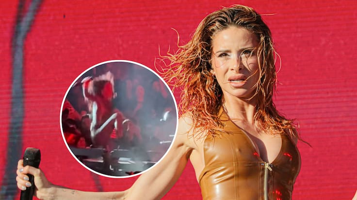 Cami sufre fuerte caída del escenario en pleno show en Santiago