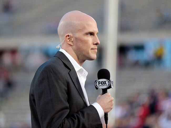 El periodista de EEUU Grant Wahl en un partido amistoso en 2014