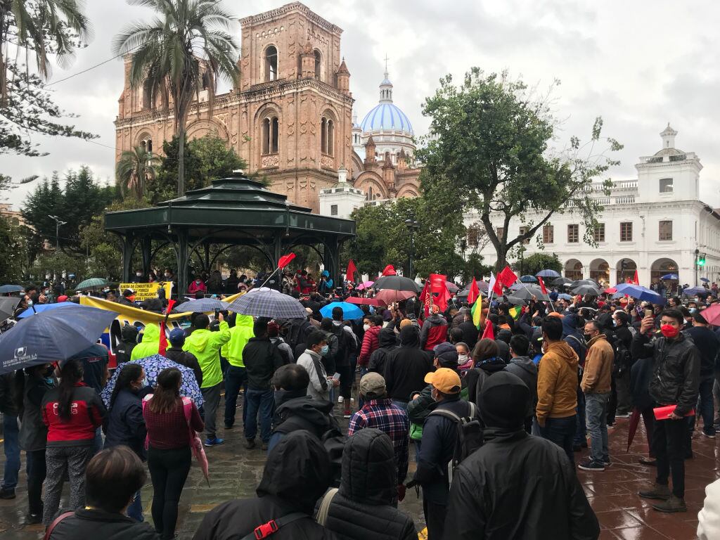 Manifestación en Cuenca contra el gobierno de Guillermo Lasso