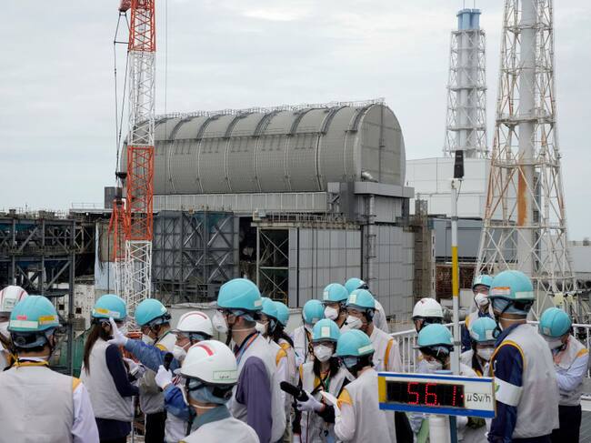 Medios visitan la planta nuclear de Tepco en Fukushima de Japón