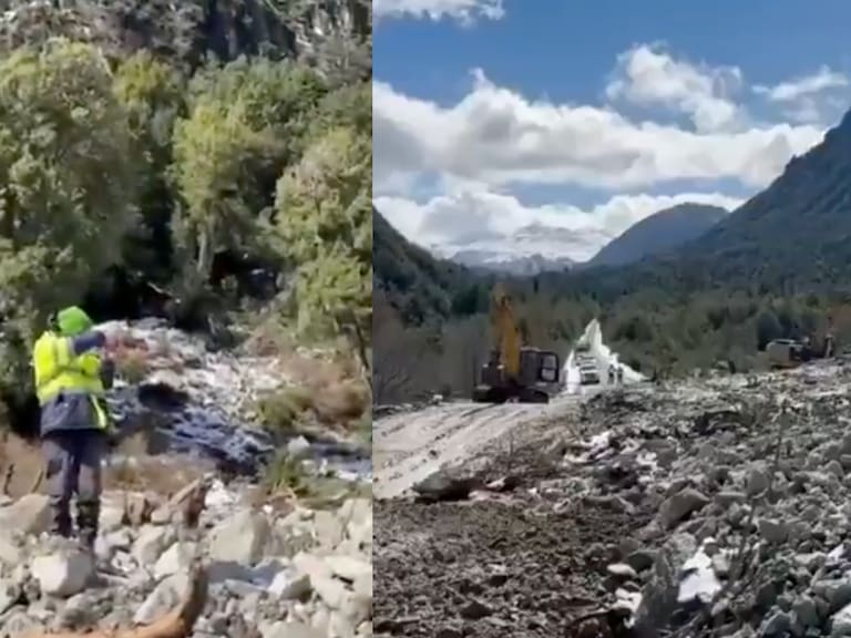 Inspeccionan trabajos en Puente Traihuanca tras deslizamiento que tiene cortada la Ruta 7 en Aysén