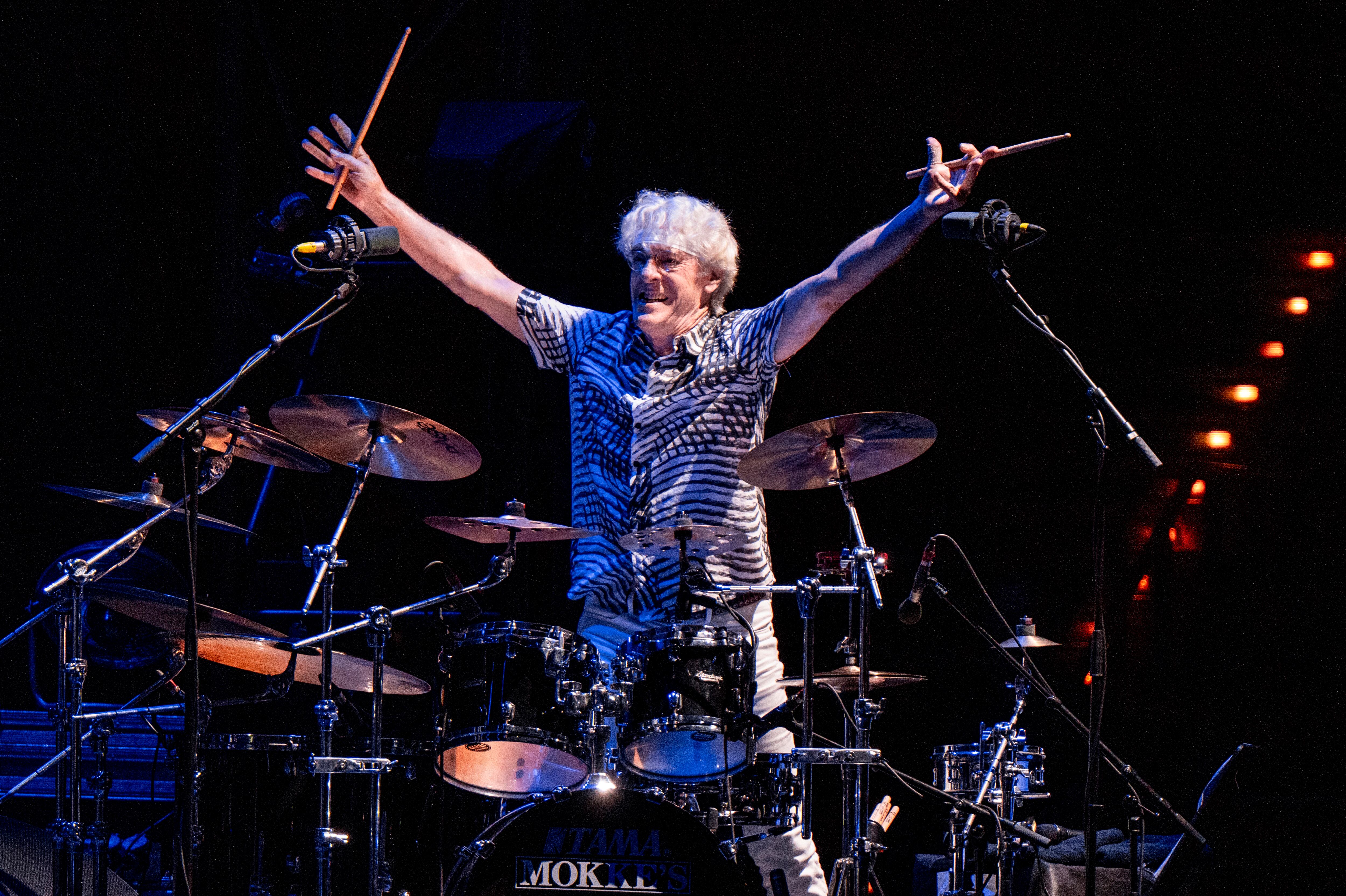 ROME, ITALY - JULY 27: Stewart Copeland performs onstage during a concert at Auditorium Parco Della Musica on July 27, 2025 in Rome, Italy. (Photo by Roberto Panucci - Corbis/Corbis via Getty Images)