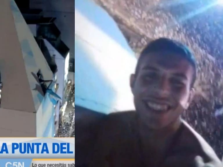 El peligroso festejo de hinchas asomados en la punta del Obelisco tras el título mundial de Argentina