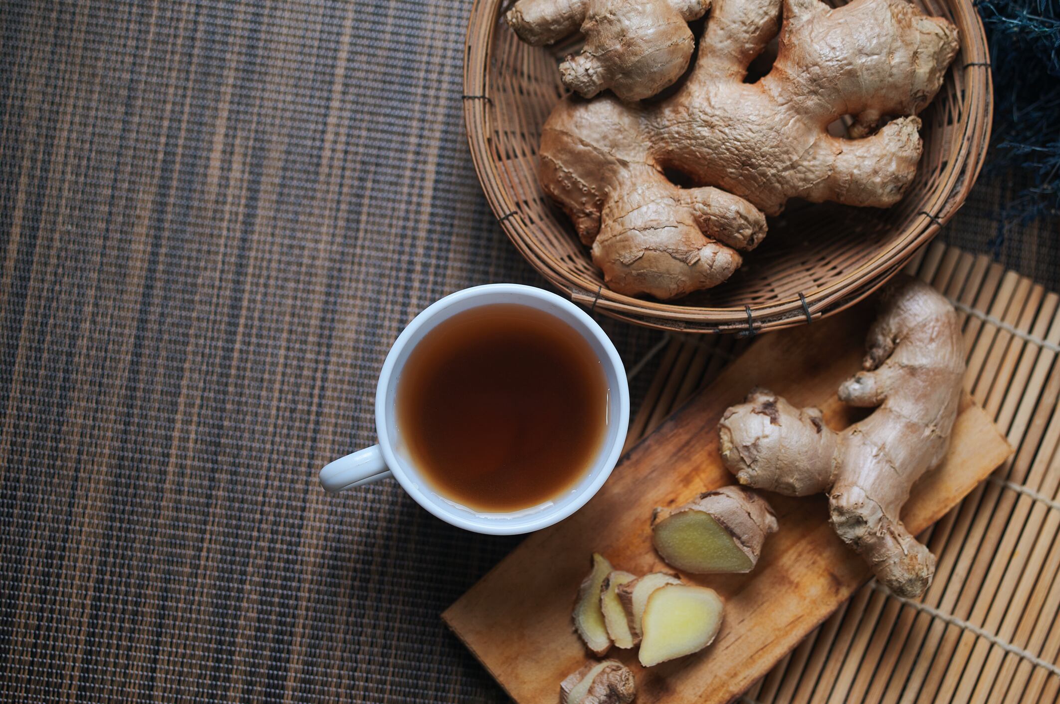 Homemade ginger tea