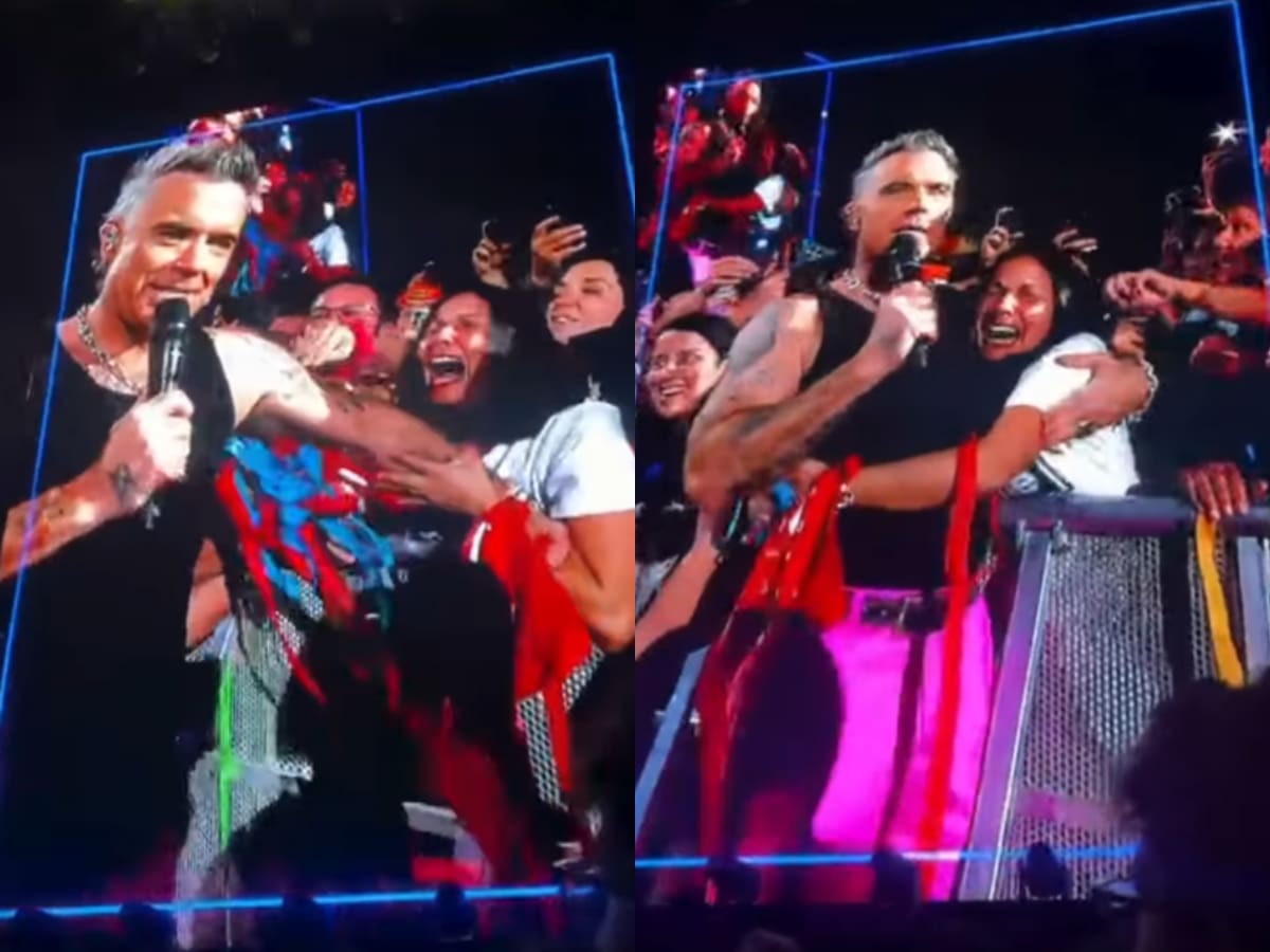 Robbie Williams eligió a una fan para cantarle “She’s the One” en Chile: su reacción se hizo viral