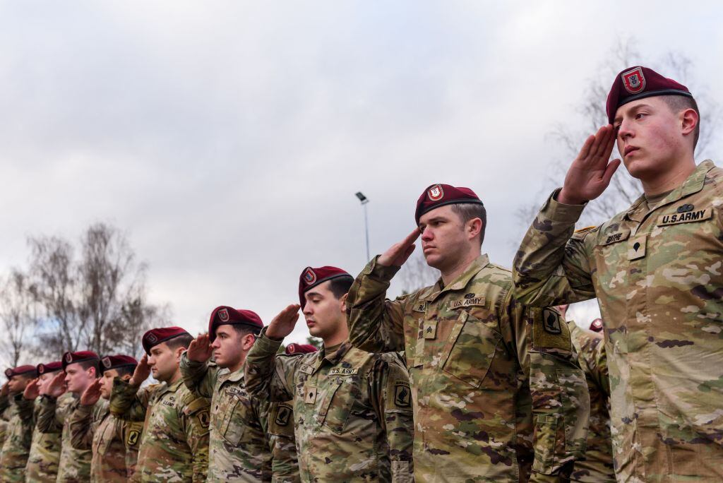 Soldados en la base militar de Estados Unidos ubicada en Lituania