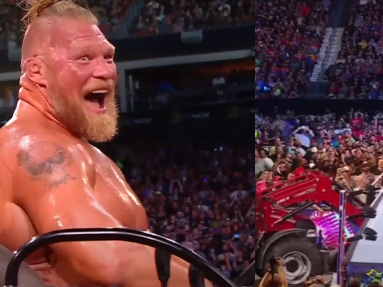 SummerSlam 2022: Brock Lesnar levantó el ring con un tractor