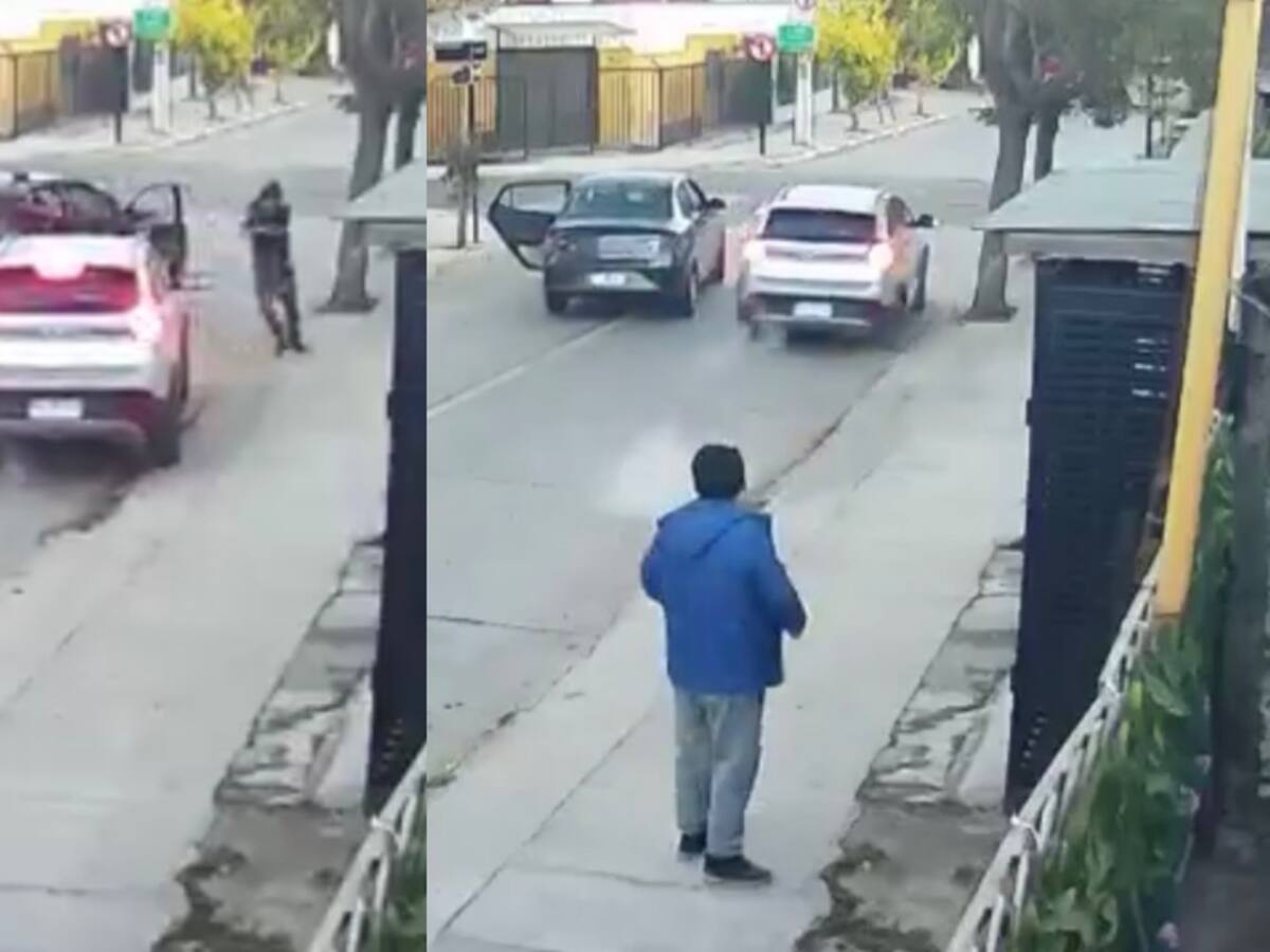 Registran violenta encerrona a un padre que iba a dejar a su hijo al colegio en Lo Prado