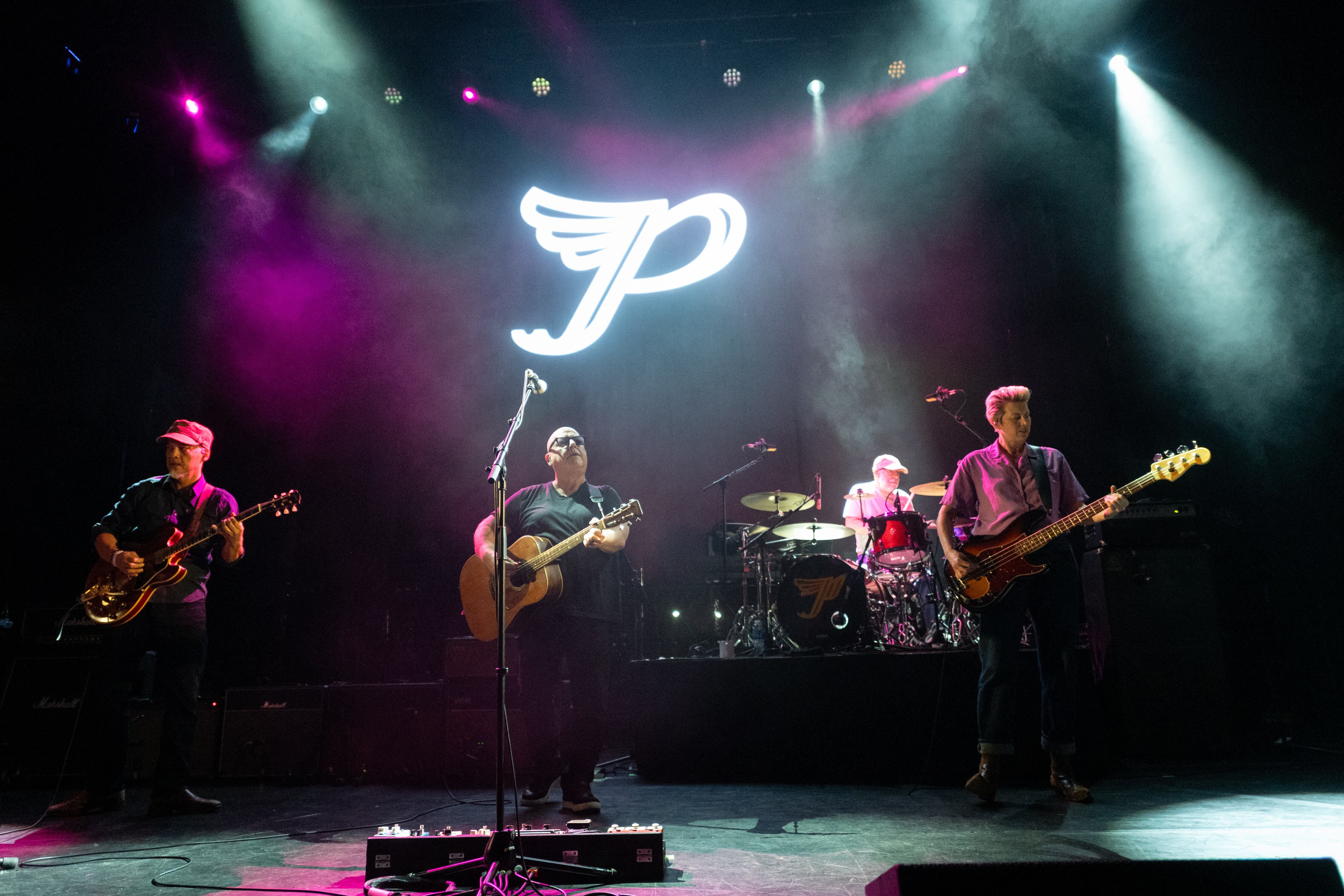 DUNFERMLINE, SCOTLAND - MAY 21: (L-R) Joey Santiago, Black Francis, David Lovering and Emma Richardson of The Pixies perform during "Pixies 40", their 40th Anniversary Tour at Alhambra Theatre on May 21, 2026 in Dunfermline, Scotland. (Photo by Roberto Ricciuti/Redferns)