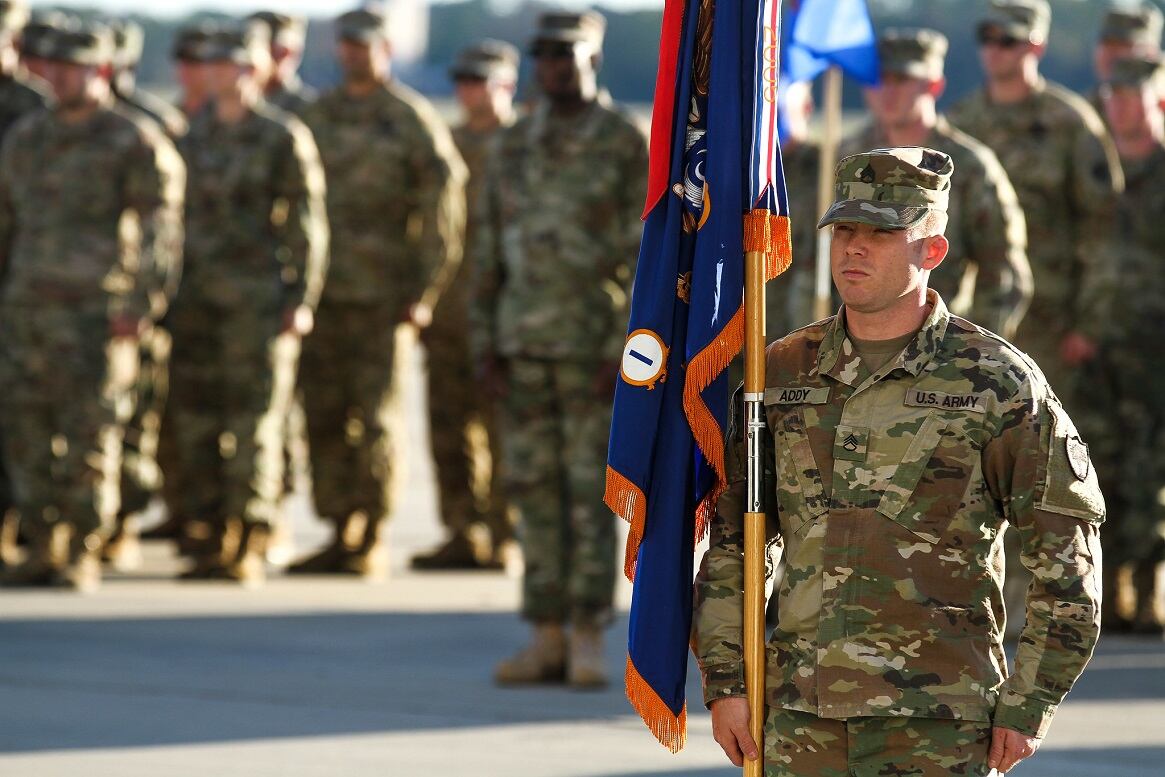 Un grupo de efectivos de la Guardia Nacional de Estados Unidos