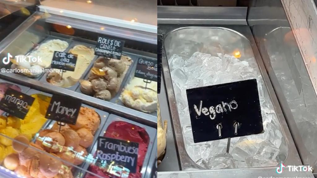 Heladería vende cubos de hielo como "helado vegano" y se burla de los animalistas