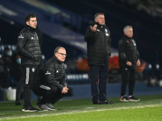 Marcelo Bielsa y Sam Allardyce en el Leeds-West Bromwich